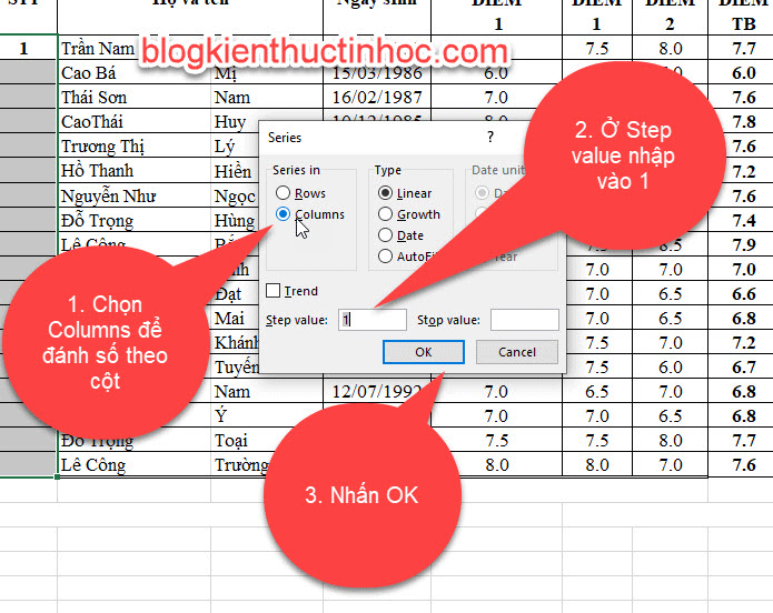 2 Cách đánh số thứ tự trong Excel cực dễ | Kiến thức tin học